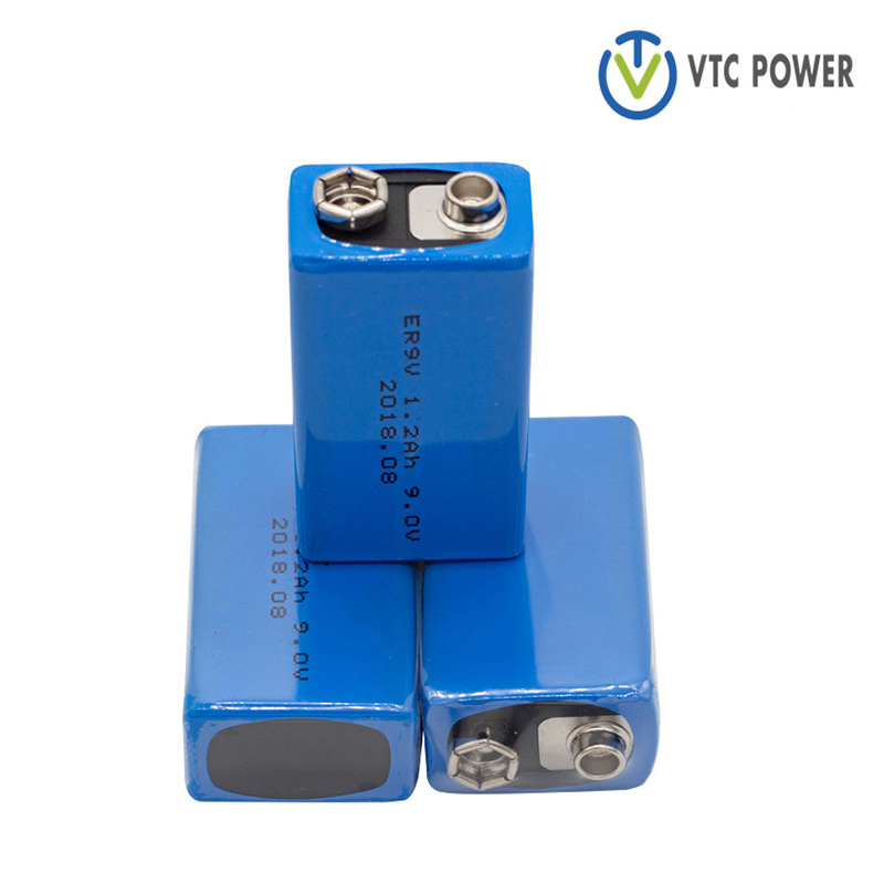 باتری لیتیوم ER9V 9v 1200mah برای آشکارساز دود، آشکارساز دود، هشدار دود